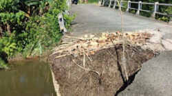 Kondisi kerusakan jembatan sawah rawang nagari campago Barat.