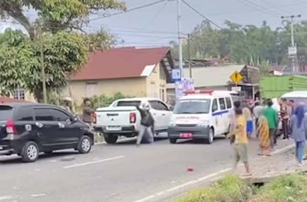 Lokasi kecelakaan beruntun yang membuat 5 orang meninggal dunia.