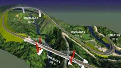 Gambar rencana pembangunan Flyover Sitinjau Lauik.