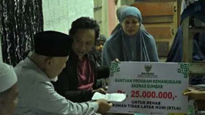 Keluarga Ises Terima Bantuan Baznas dan Bank Nagari