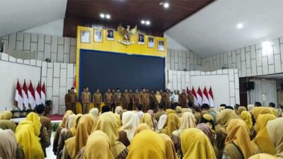 Apel gabungan Aparatur Sipil Negara (ASN) di lingkungan pemerintah Kabupaten Solok Selatan di Aula Sarantau Sasurambi Kantor Bupati, Senin (2/2/2026).