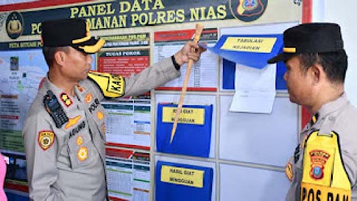 Kapolres Nias Cek Kesiapan Pos Pengamanan Mudik.