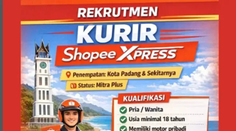 Lowongan Kerja Kurir Shopee Express di Kota Padang dan Sekitarnya, Daftar Sekarang!