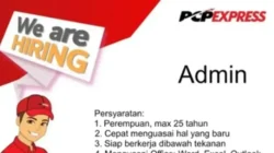 Lowongan Kerja PCP Express Padang, Dibutuhkan Admin hingga 31 Maret 2026.