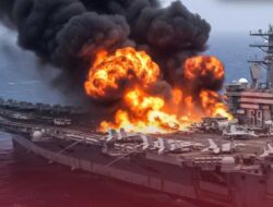 Kapal induk AS Abraham Lincoln Tenggelam Dihantam 4 Rudal Balistik Iran