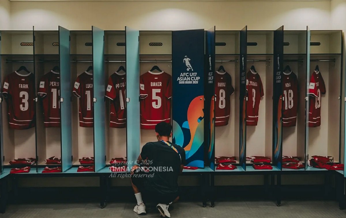 Penampakan ruang ganti Timnas Indonesia jelang melawan Jepang U-17 di Piala Asia U-17 2026.