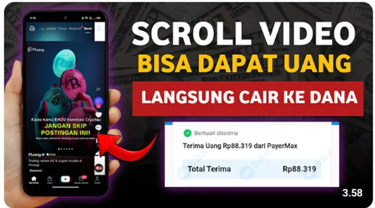 Cara Mendapatkan Uang Hanya dengan Scroll Video Menggunakan Aplikasi Ini.