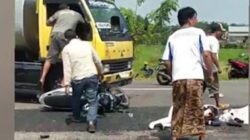 Dua emak-emak terluka parah usai tertabrak truk tangki