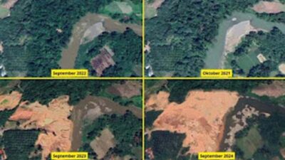 WALHI Ungkap Kerusakan Parah Tambang Emas Ilegal di Sijunjung Lewat Citra Satelit