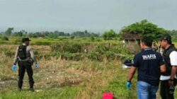 Polisi olah TKP ledakan petasan saat penerbangan balon udara.