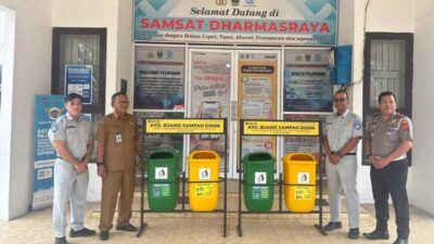 Jasa Raharja Sumbar Bantu Bak Sampah untuk Samsat Dharmasraya
