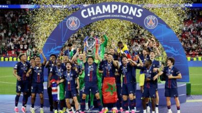 PSG juara Liga Champions setelah menang adu finalti dengan Arsenal, Sabtu (30/5/2026).