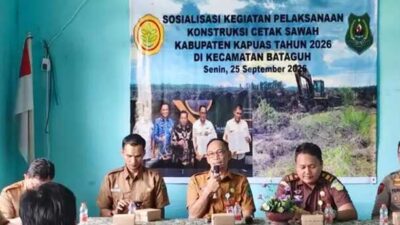 Bataguh Jadi Lokasi Terluas, Pemkab Kapuas Mulai Gerakkan Program Cetak Sawah 2026