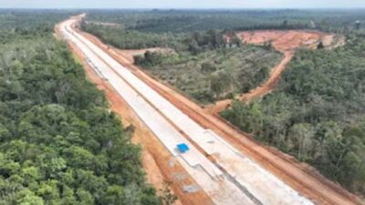 Penampakan terbaru progres pembangunan Jalan Tol Betung – Tempino – Jambi.