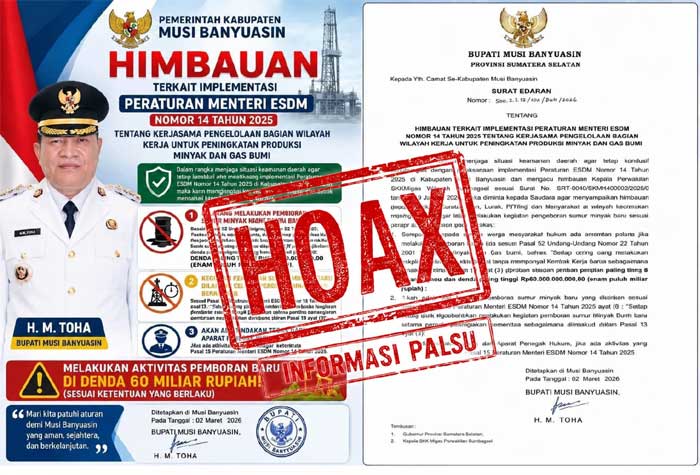 Pemkab Muba Bongkar Hoaks Surat ESDM, Tanda Tangan Bupati Dipalsukan