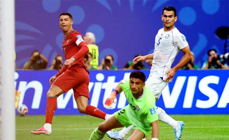 Ronaldo mengamu, Portugal pesta gol vs Uzbekistan 5-0.