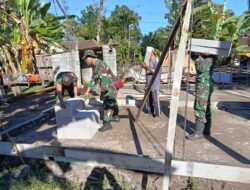 Satgas TMMD dan Warga Kompak Bangun Dinding Rumah, Harapan Baru bagi Keluarga Misri