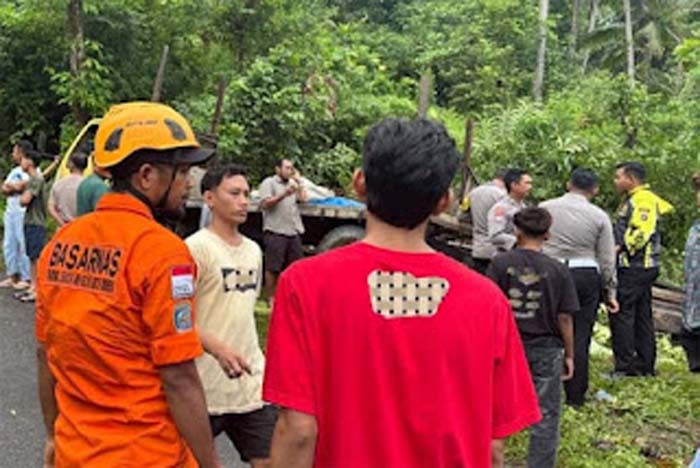 Tragis! Truk Muatan Besi Gagal Menanjak di Padang Pariaman.