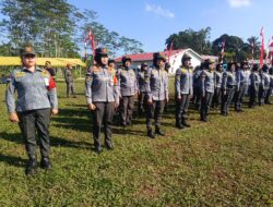 Anggota Linmas Desa Cukil Ikuti Upacara Pembukaan TMMD Reguler ke-129