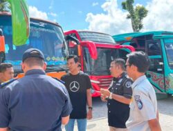 Jasa Raharja Sumbar Bersama Stakeholder Laksanakan Ramp Check Kendaraan Angkutan Umum di Bukittinggi