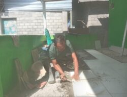 Memasuki Finishing, Lantai Keramik RTLH Bapak Fajar Terpasang Rapi