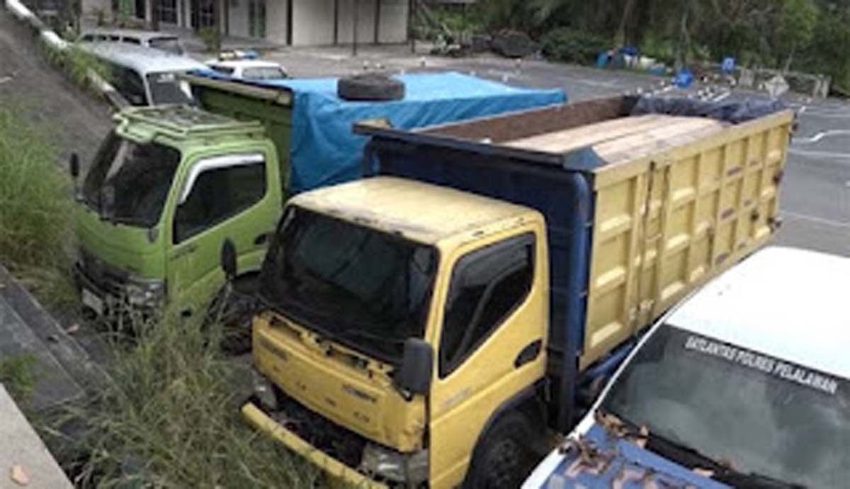 Polres Pelalawan menggagalkan pengiriman dua truk kayu ilegal