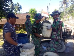 Bersatu dalam Pengabdian, TNI AD dan TNI AL Bahu Membahu Bangun Desa Cukil