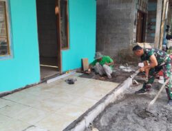 Pemasangan Keramik Teras Perkuat Komitmen TMMD