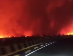 Karhutla Tumbang Nusa Pulang Pisau Mengganas, Pemandangan dari Jembatan Bak Lautan Api