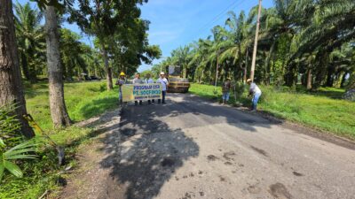 PT Socfindo Kebun Bangun Bandar Kembali Perbaiki Jalan Provinsi di Serdang Bedagai