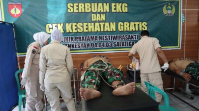 Anggota Kodim 0714/Salatiga Jalani Pemeriksaan EKG, Jaga Kebugaran dan Kesiapan Prajurit