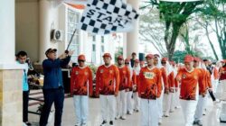 Jalan santai ramaikan menyambut HUT RI ke-81 di Solok Selatan.