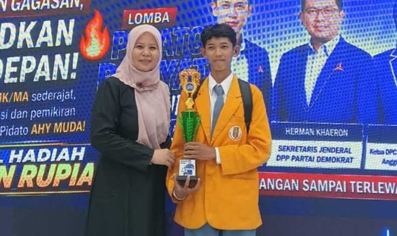 Siswa SMAS Muhammadiyah Pulau Petak Ukir Prestasi, Rezki Maulana Raih Juara III Pidato AHY Muda