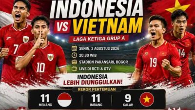 Timnas Indonesia vs Vietnam, Senin (3/8/2026) malam. (bangkapost.com)