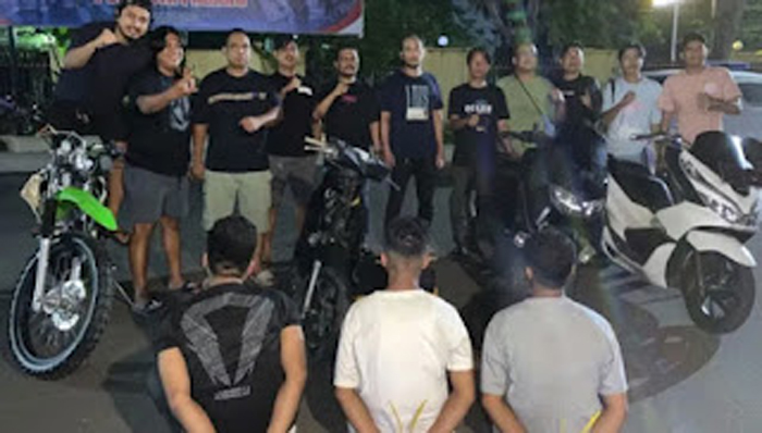 Tiga anggota sindikat pencurian kendaraan bermotor (curanmor).