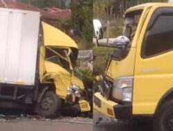 Dua Truk Kecelakaan di Panyalaian Tanah Datar