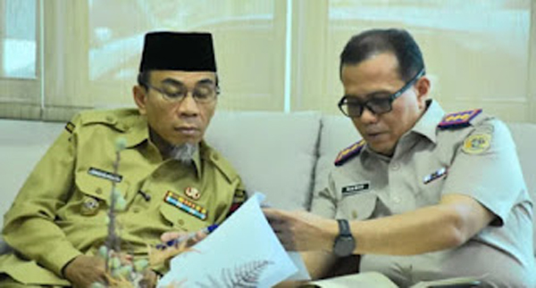 Wakil Wali Kota Padang, Maigus Nasir, menemui Kepala Kantor Pertanahan Kota Padang