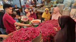 Harga sejumlah jenis cabai di Pasar Raya Kota Padang.