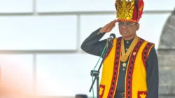 Menteri Keuangan Suahasil Nazara di peringatan Hari Oeang Republik Indonesia (HORI) ke-80 di Kementerian Keuangan.