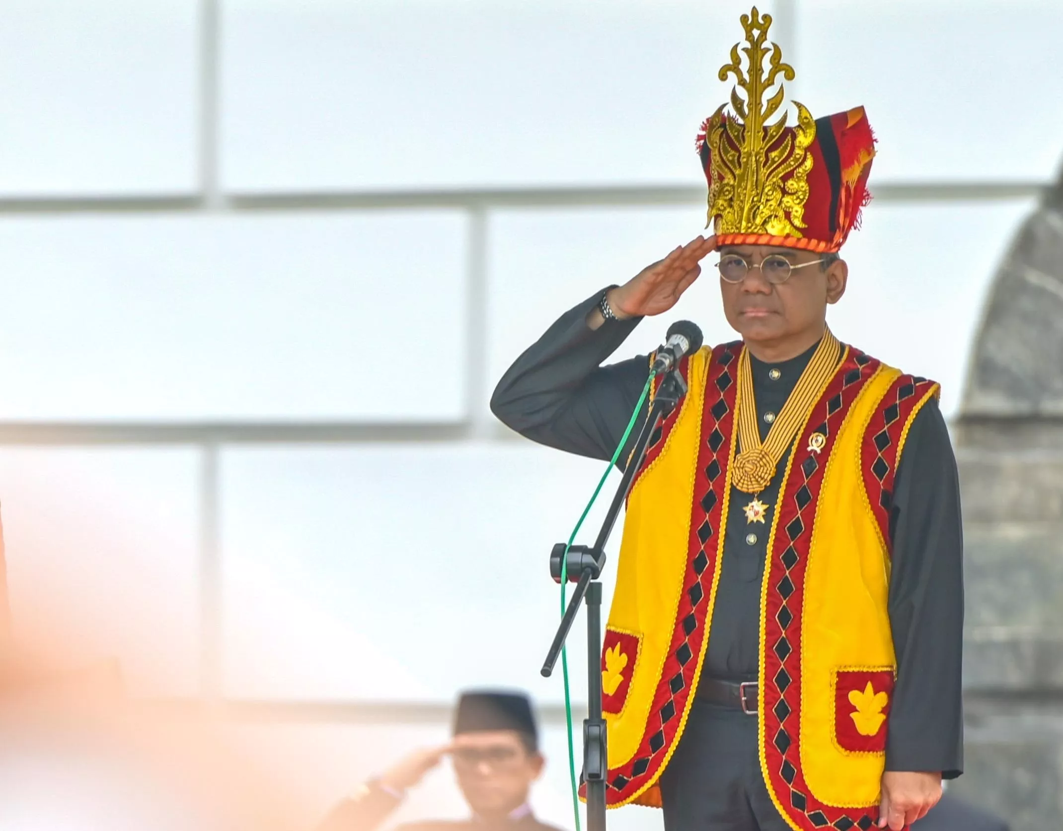 Menteri Keuangan Suahasil Nazara di peringatan Hari Oeang Republik Indonesia (HORI) ke-80 di Kementerian Keuangan.