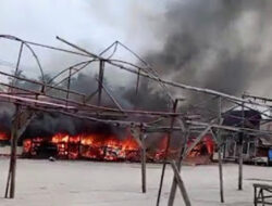 Kebakaran Landa Pasar Sumani Kabupaten Solok