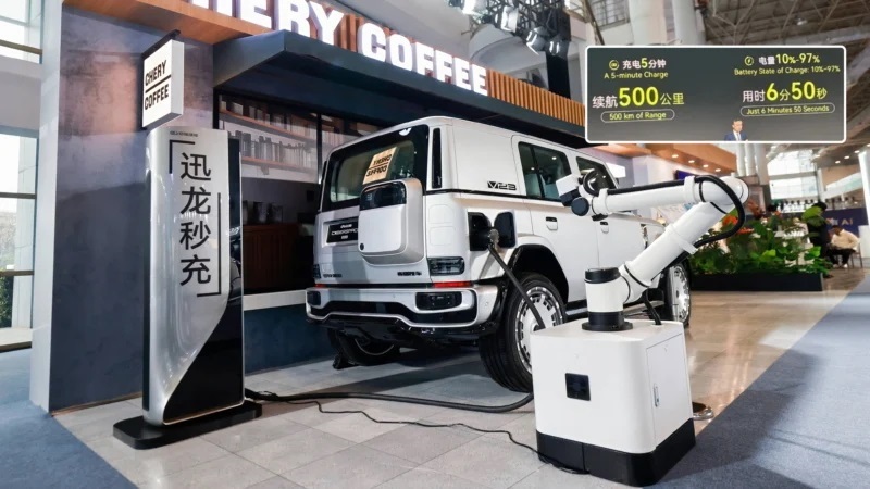 Chery Kenalkan Teknologi Charging Berdaya 1,44 MW, Cas Baterai Diklaim Cuma 6 Menit.