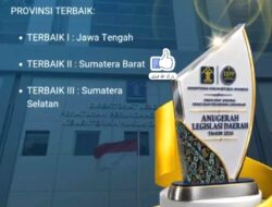Pemprov Sumbar Raih Terbaik II Anugerah Legislasi Daerah 2026