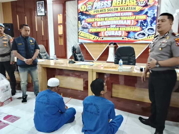 Dua residivis dibekuk Polres Solok Selatan terkait pembunuhan.